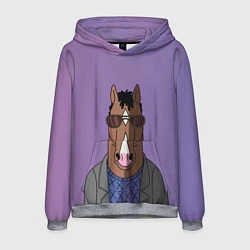 Толстовка-худи мужская Конь БоДжек, цвет: 3D-меланж
