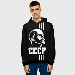 Толстовка-худи мужская СССР Ленин, цвет: 3D-черный — фото 2