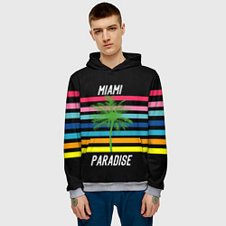 Толстовка-худи мужская Miami Paradise, цвет: 3D-меланж — фото 2