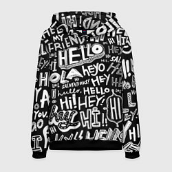 Толстовка-худи мужская Hello Pattern, цвет: 3D-черный