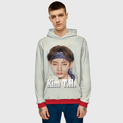 Толстовка-худи мужская BTS Kim T.H., цвет: 3D-красный — фото 2