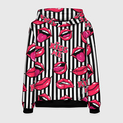 Толстовка-худи мужская Kiss Me - pattern, цвет: 3D-черный
