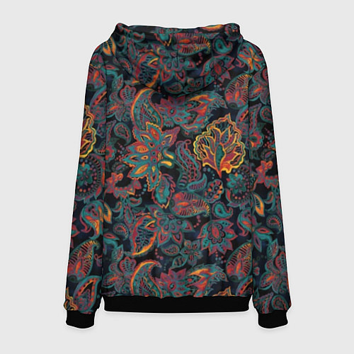 Мужская толстовка Узор пейсли на черном / 3D-Черный – фото 2
