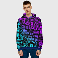 Толстовка-худи мужская BTS Logos, цвет: 3D-синий — фото 2