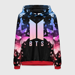 Толстовка-худи мужская BTS: Black Butterflies, цвет: 3D-красный