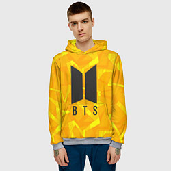 Толстовка-худи мужская BTS: Yellow Style, цвет: 3D-меланж — фото 2