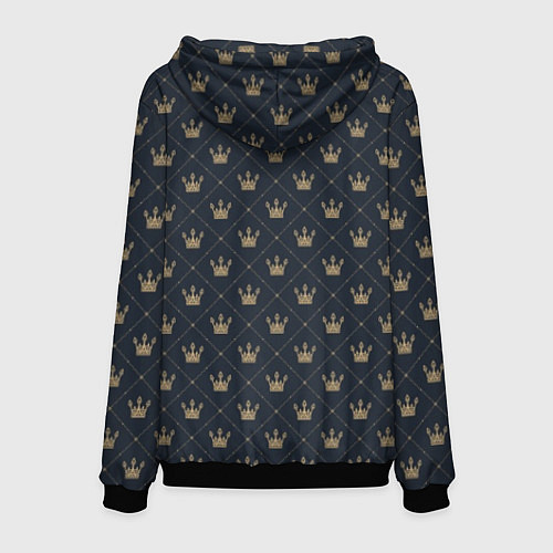 Мужская толстовка Короны - паттерн / 3D-Черный – фото 2