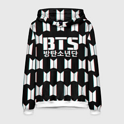 Толстовка-худи мужская BTS: Black Pattern, цвет: 3D-белый