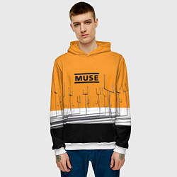Толстовка-худи мужская Muse: Orange Mood, цвет: 3D-белый — фото 2