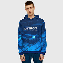 Толстовка-худи мужская Detroit: Become Human, цвет: 3D-синий — фото 2