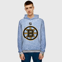 Толстовка-худи мужская Boston Bruins: Hot Ice, цвет: 3D-меланж — фото 2
