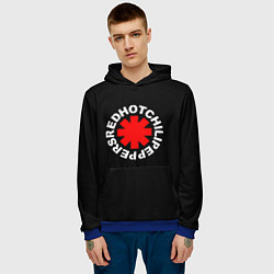 Толстовка-худи мужская Red Hot chili peppers logo on black, цвет: 3D-синий — фото 2
