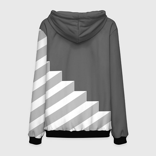 Мужская толстовка ЪУЪ съука - лестница / 3D-Черный – фото 2