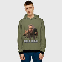 Толстовка-худи мужская BILLIE EILISH, цвет: 3D-черный — фото 2