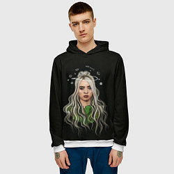 Толстовка-худи мужская BILLIE EILISH, цвет: 3D-белый — фото 2