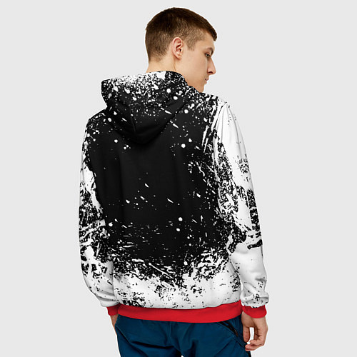 Мужская толстовка L letter кляксы / 3D-Красный – фото 4