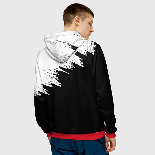 Мужская толстовка ЧЁРНЫЙ КЛЕВЕР / 3D-Красный – фото 4