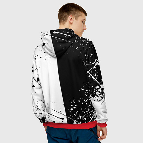 Мужская толстовка ЧЁРНЫЙ КЛЕВЕР / 3D-Красный – фото 4