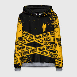 Толстовка-худи мужская BILLIE EILISH: Yellow & Black Tape, цвет: 3D-меланж