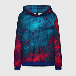Толстовка-худи мужская Blue and Red abstract, цвет: 3D-синий