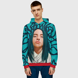 Толстовка-худи мужская Billie Eilish, цвет: 3D-красный — фото 2