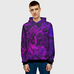 Толстовка-худи мужская Abstract purple, цвет: 3D-черный — фото 2