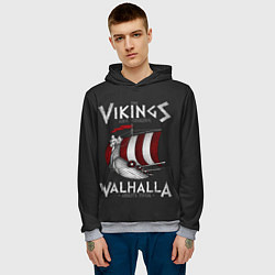 Толстовка-худи мужская Vikings Valhalla, цвет: 3D-меланж — фото 2