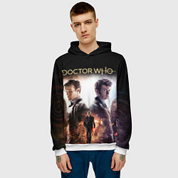 Толстовка-худи мужская Доктор Кто, цвет: 3D-белый — фото 2