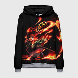 Толстовка-худи мужская Demon Slayer, цвет: 3D-меланж