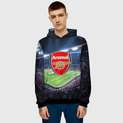 Толстовка-худи мужская FC Arsenal, цвет: 3D-черный — фото 2