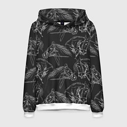 Толстовка-худи мужская Кони, цвет: 3D-белый