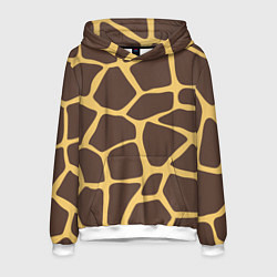 Толстовка-худи мужская Окрас жирафа, цвет: 3D-белый