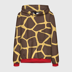 Толстовка-худи мужская Окрас жирафа, цвет: 3D-красный
