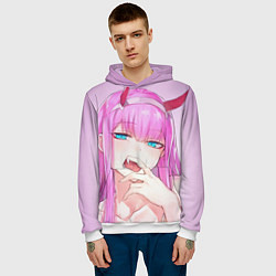 Толстовка-худи мужская Ahegao, цвет: 3D-белый — фото 2