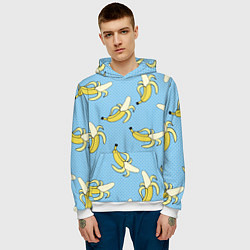 Толстовка-худи мужская Banana art, цвет: 3D-белый — фото 2