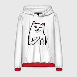 Толстовка-худи мужская Meme Cat, цвет: 3D-красный