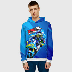 Толстовка-худи мужская Suzuki MotoGP, цвет: 3D-белый — фото 2