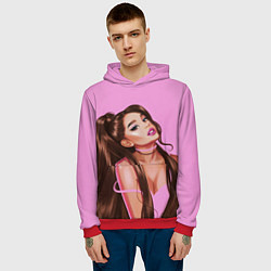 Толстовка-худи мужская Ariana Grande Ариана Гранде, цвет: 3D-красный — фото 2