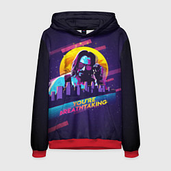 Толстовка-худи мужская You Are Breathtaking!, цвет: 3D-красный