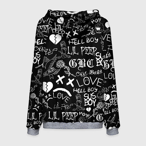 Мужская толстовка LIL PEEP LOGOBOMBING / 3D-Меланж – фото 2