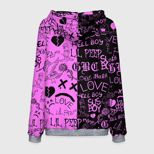 Мужская толстовка LIL PEEP LOGOBOMBING / 3D-Меланж – фото 2