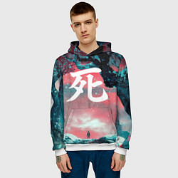 Толстовка-худи мужская Sekiro shadows die twice, цвет: 3D-белый — фото 2