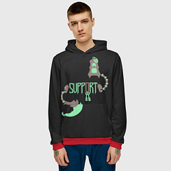 Толстовка-худи мужская Support, цвет: 3D-красный — фото 2