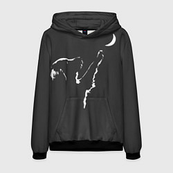 Толстовка-худи мужская Лунопёс, цвет: 3D-черный