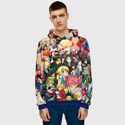 Толстовка-худи мужская Аниме коллаж, цвет: 3D-синий — фото 2