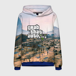 Толстовка-худи мужская Grand Theft Auto 5, цвет: 3D-синий