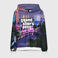 Толстовка-худи мужская Grand Theft Auto Vice City, цвет: 3D-белый