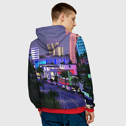 Мужская толстовка Grand Theft Auto Vice City / 3D-Красный – фото 4