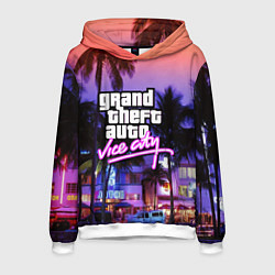 Толстовка-худи мужская Grand Theft Auto Vice City, цвет: 3D-белый