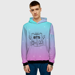 Толстовка-худи мужская BTS, цвет: 3D-черный — фото 2
